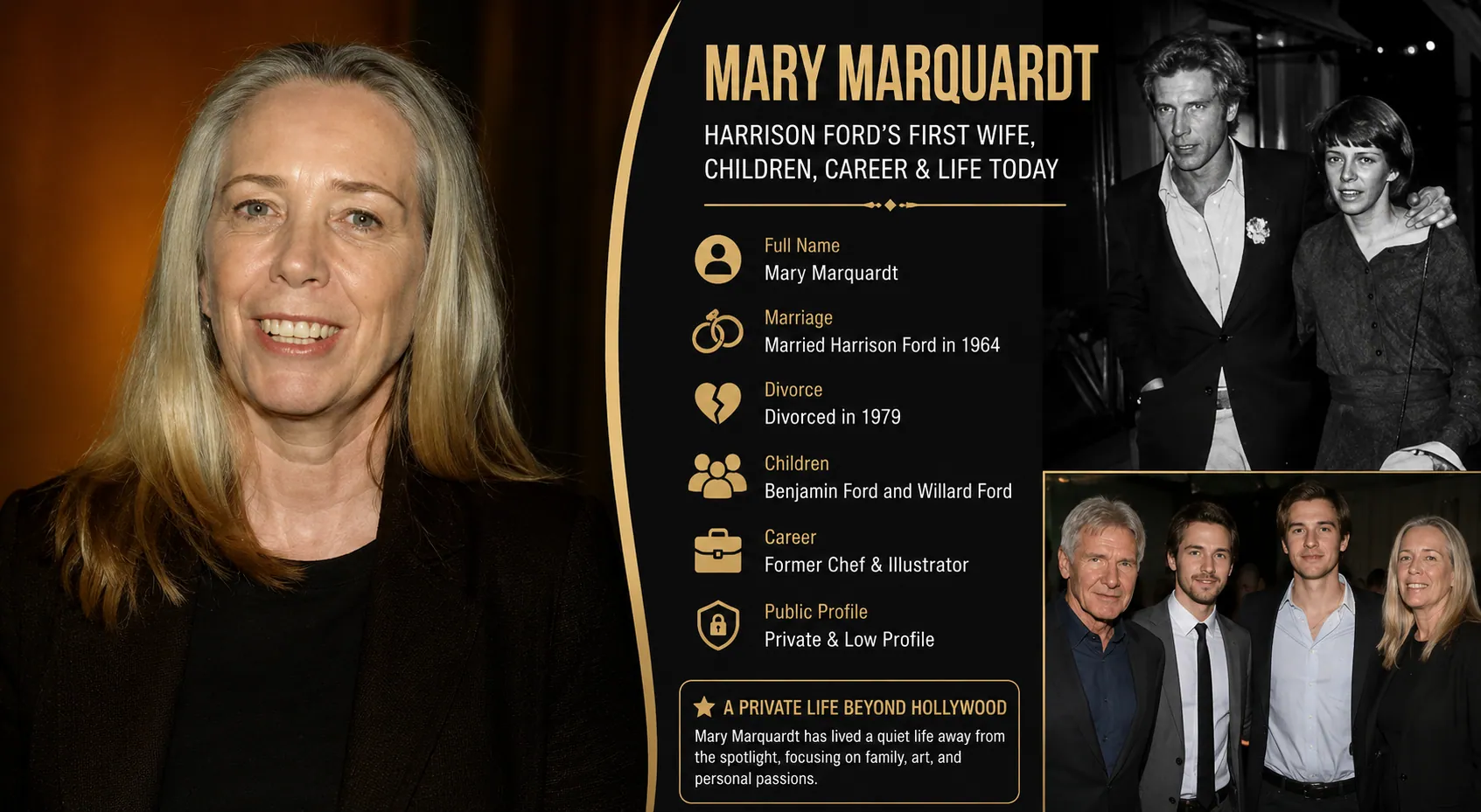 Mary Marquardt Biography: Harrison Ford’s First Wife, Children, Career, and Life Today